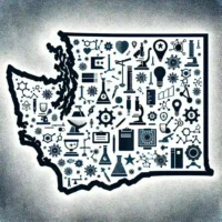 "Visual representation of the disparity in research and development (R&D) investments in Washington State, highlighting the impact of insufficient public funding on innovation in technology alliances."