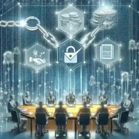 "Ilustrasi ujicoba teknologi blockchain oleh pemerintah untuk meningkatkan transparansi dalam pengadaan publik di Indonesia."