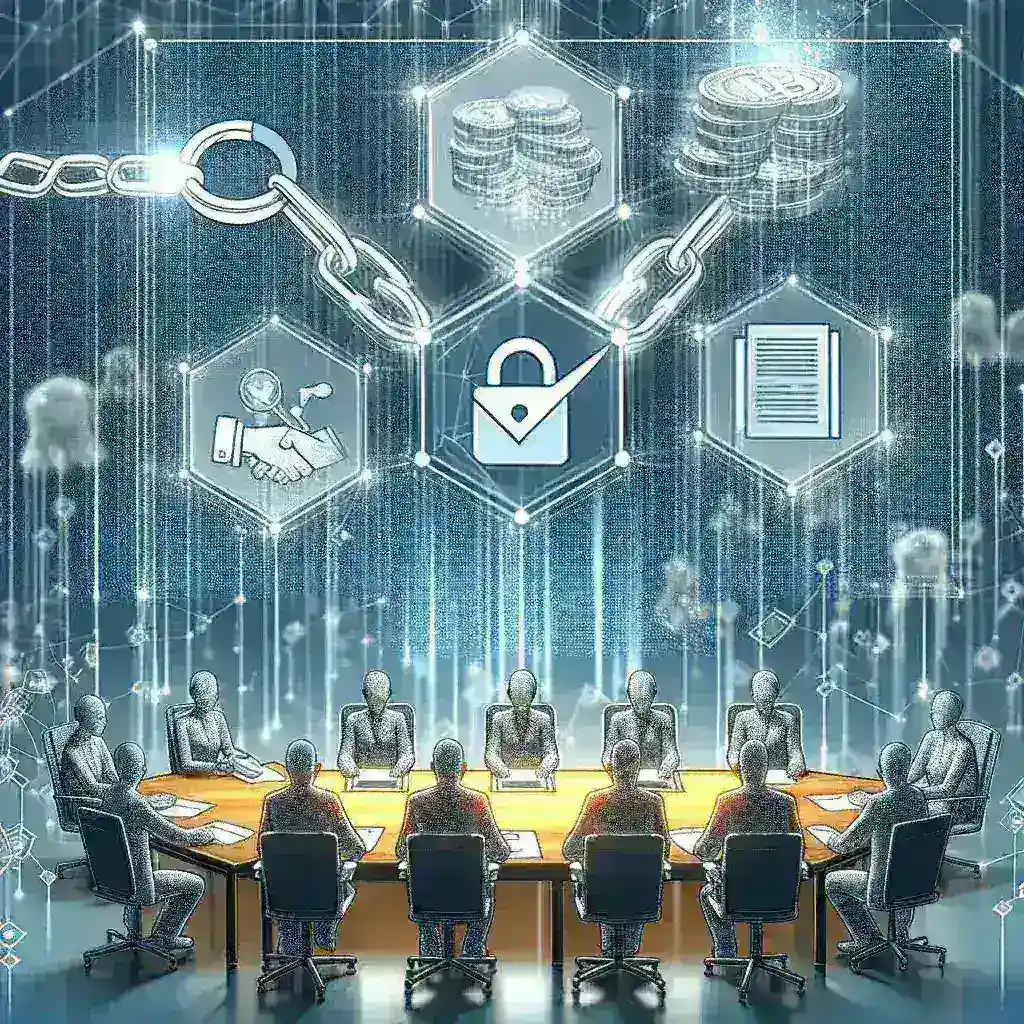 "Ilustrasi ujicoba teknologi blockchain oleh pemerintah untuk meningkatkan transparansi dalam pengadaan publik di Indonesia."