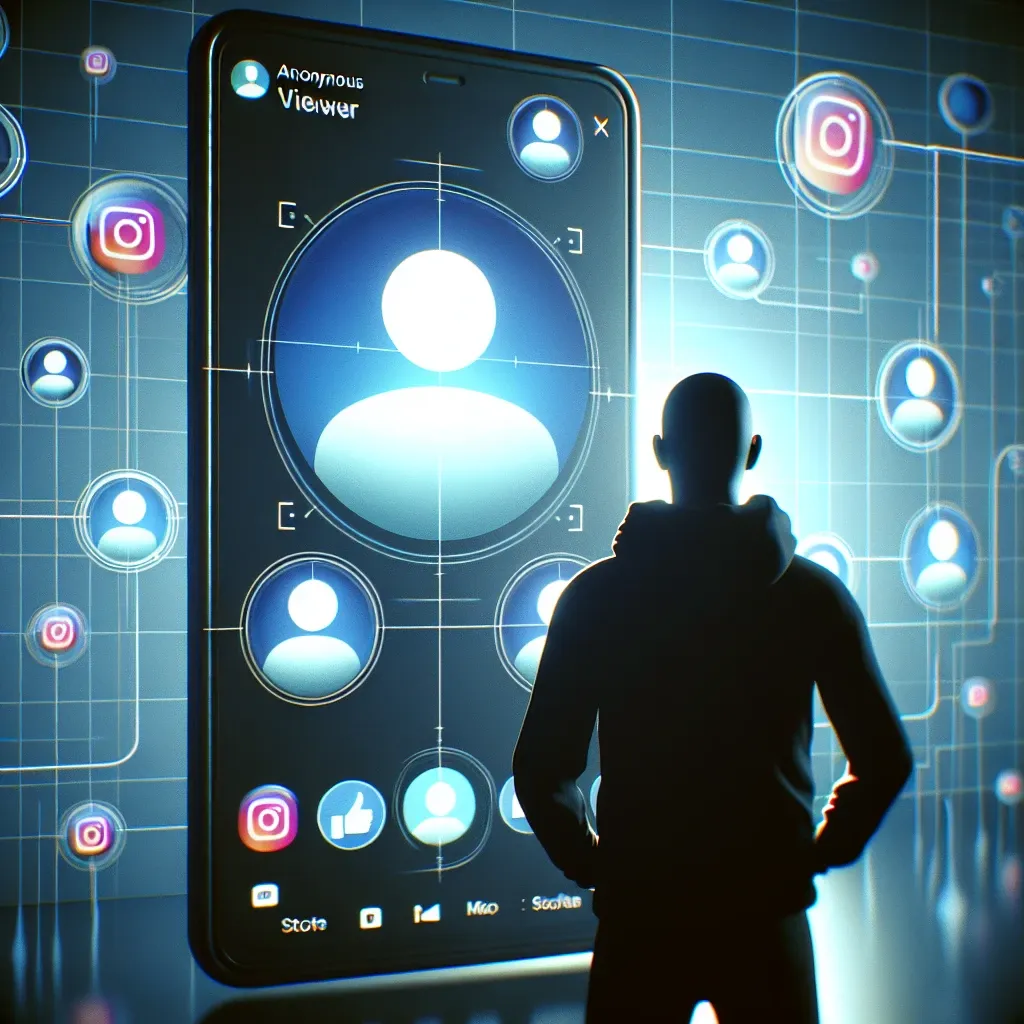 "Ilustrasi cara menggunakan aplikasi Instagram Story Viewer untuk melihat cerita Instagram secara anonim tanpa terdeteksi."